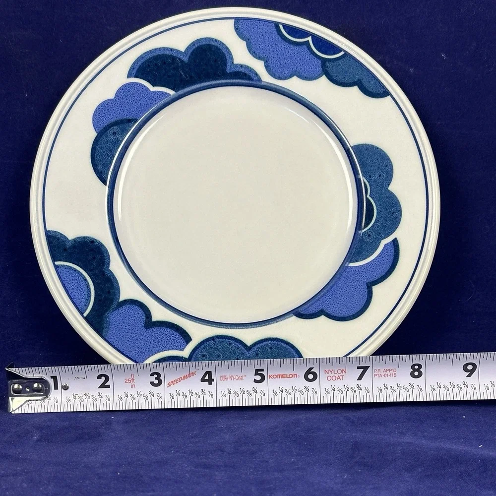 Villeroy & Boch Mettlach Blue Cloud Salad Plate Germany Vitro Pozellan Floral